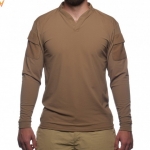 Velocity Systems BOSS Rugby Long Sleeve-Coyote Brown 